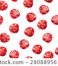 Red playing dices seamless pattern 28088956