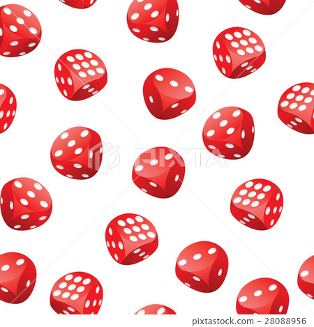 Red playing dices seamless pattern Red playing dices seamless pattern 28088956
