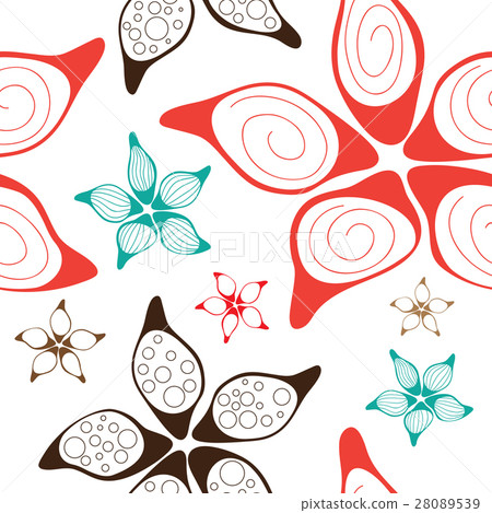 Seamless floral pattern on white background Seamless floral pattern on white background 28089539
