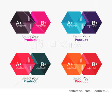 Set of business hexagon layouts with text and 28089620