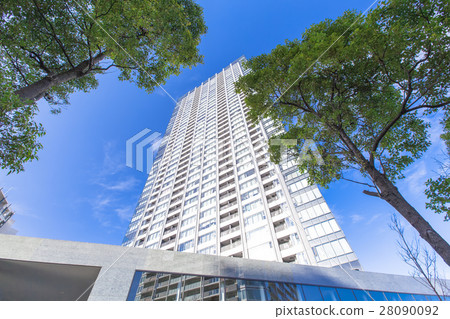 Tower apartment and blue sky 28090092