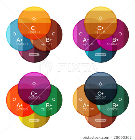 Set of round infographic banners with options 28090362