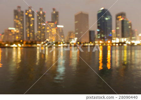 City office blurred bokeh light night view City office blurred bokeh light night view 28090440