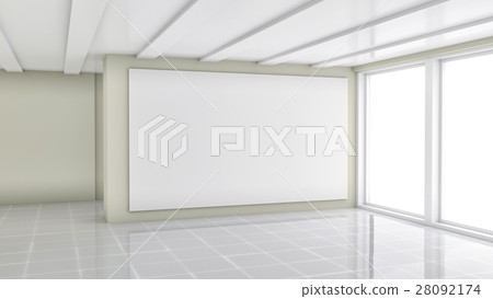 Blank trade showroom with white poster Blank trade showroom with white poster 28092174