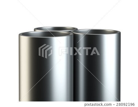 Three metal pipes. Close-up 28092196