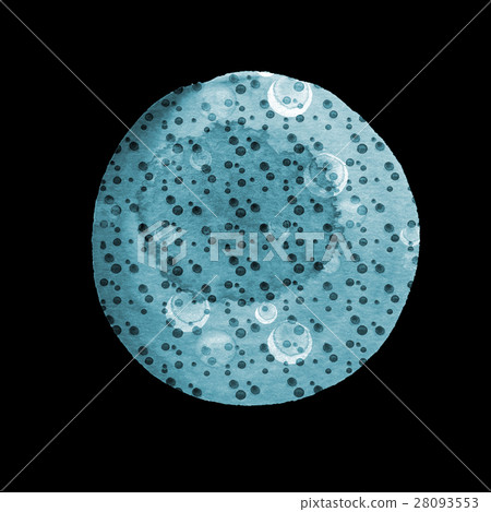 Abstract composition of watercolor circles in blue 28093553