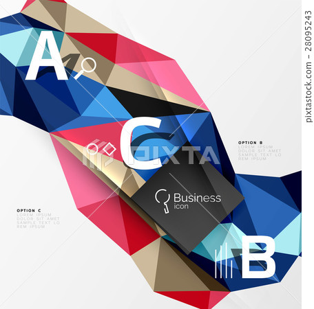 3d polygonal object triangles, abstract background 28095243
