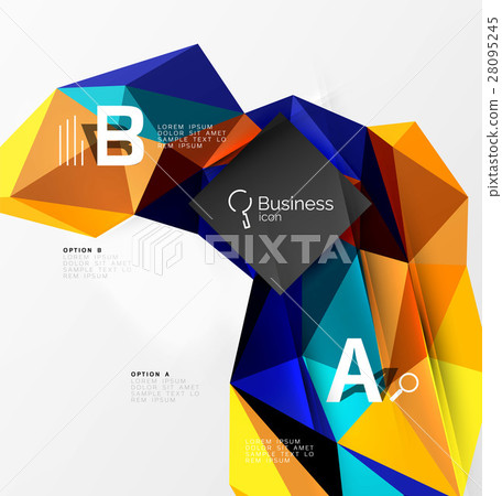 3d polygonal object triangles, abstract background 28095245