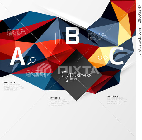 3d polygonal object triangles, abstract background 28095247