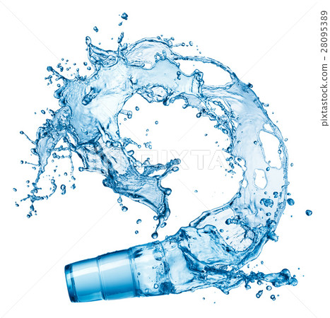 blue water splash in glass isolated blue water splash in glass isolated 28095389