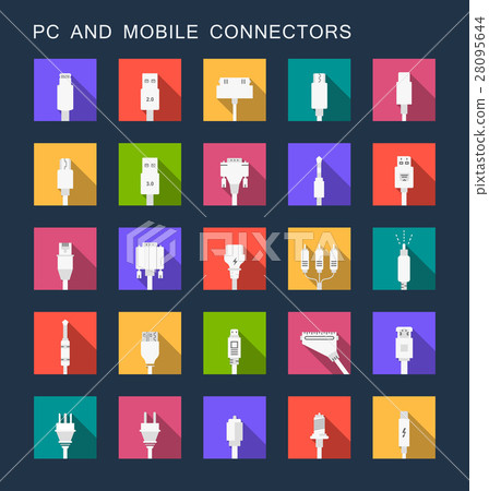 Vector Set Connectors Flat Icons 28095644