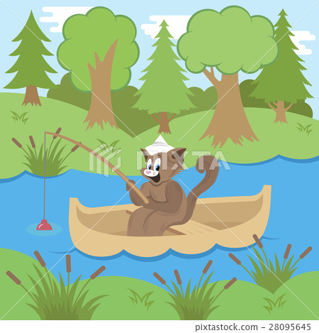 Cat Fishing in Forest 28095645