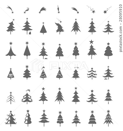 Christmas tree icons. 28095910