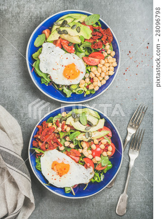 Clean eating concept breakfast with fried egg Clean eating concept breakfast with fried egg 28096798