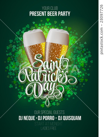 St. Patrick s Day poster. Beer party green 28097726