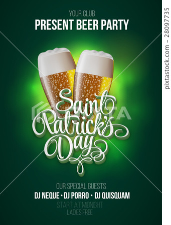 St. Patrick s Day poster. Beer party green 28097735