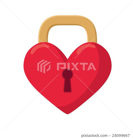 Heart padlock on a white background - Stock Illustration [28099667] - PIXTA