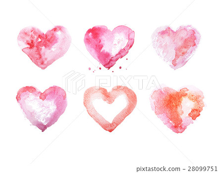 Watercolor heart hand drawn illustration aquarelle 28099751