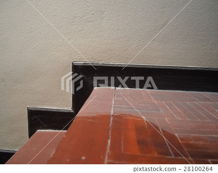 Dust, cobweb on brown wood stair 28100264