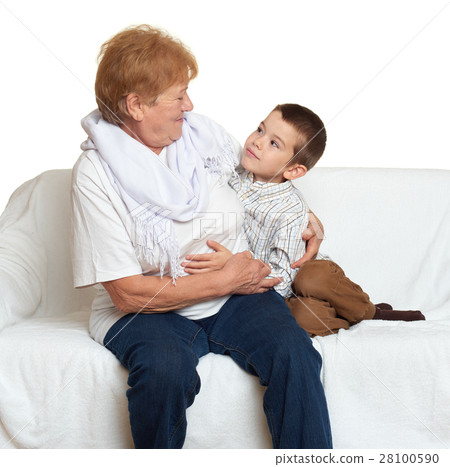Grandmother and grandchild family portrait Grandmother and grandchild family portrait 28100590