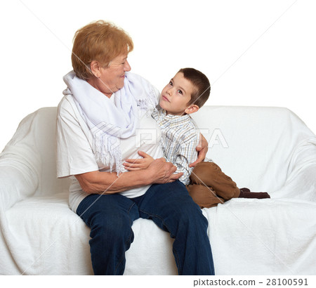 Grandmother and grandchild family portrait 28100591