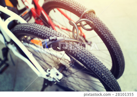 two locked bike together for security two locked bike together for security 28101355