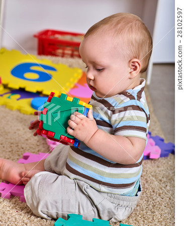 Baby making puzzle. Child jigsaw develops children 28102597