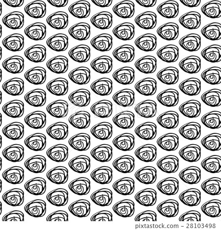 Monochrome seamless vector pattern with hand drawn - Stock Illustration ...