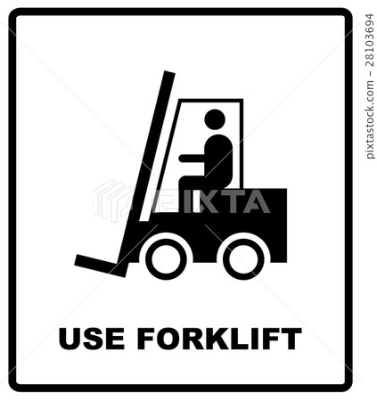 Use Forklift Sign. Packaging symbol. Cargo 28103694