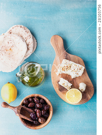 Variety of Greek olives with Feta Variety of Greek olives with Feta 28103756
