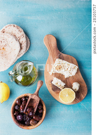 Variety of Greek olives with Feta Variety of Greek olives with Feta 28103757