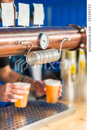 Detail of the draft beer system. 28104253