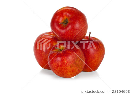 Four red apples isolated on white background 28104608