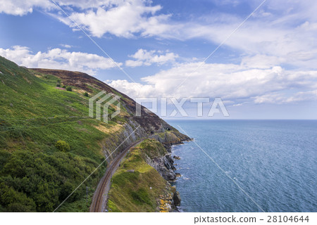 Stone rocks mountain path and railway at seacoast 28104644