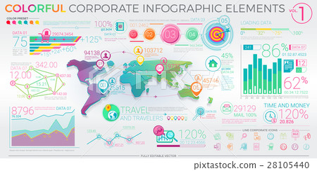 Colorful Corporate Infographic Elements 28105440