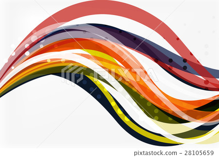 Vector color wave lines with dotted effect on - Stock Illustration ...
