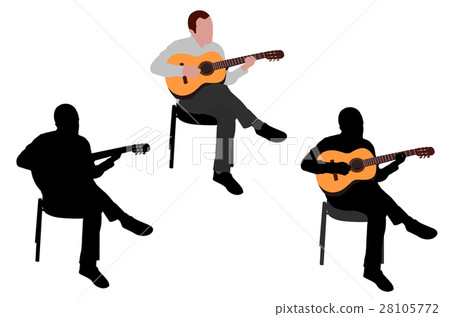 Man playing acoustic guitar illustration 28105772
