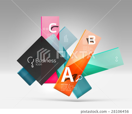 Shiny glass plate surfaces with text on 3d space 28106456