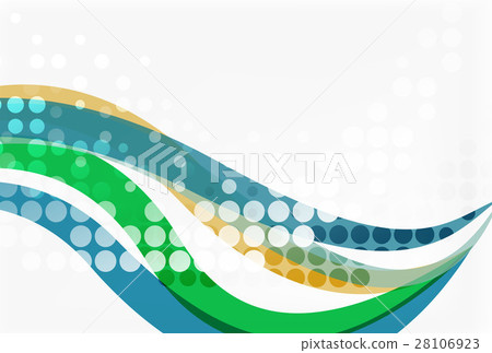 Color overlapping wave stripes, vector abstract 28106923