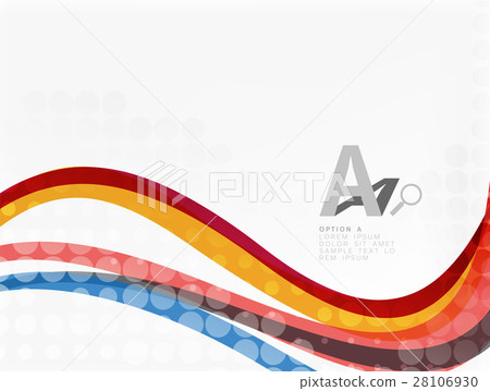Color overlapping wave stripes, vector abstract 28106930