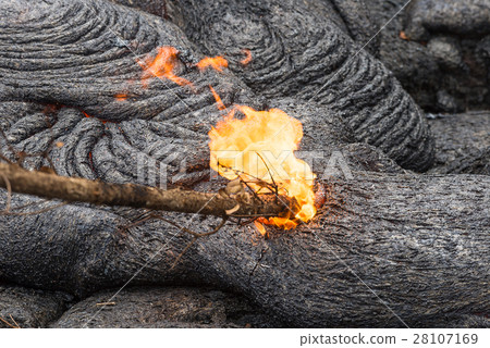 Close up lava flow in lava field Close up lava flow in lava field 28107169