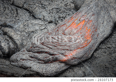 Close up lava flow in lava field Close up lava flow in lava field 28107173