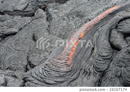 Close up lava flow in lava field Close up lava flow in lava field 28107174