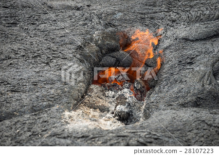 Close up lava flow in lava field Close up lava flow in lava field 28107223