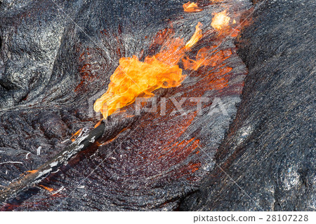 Close up lava flow in lava field Close up lava flow in lava field 28107228