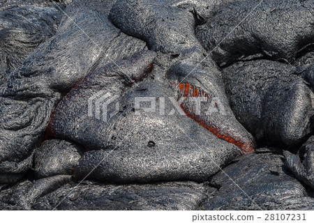 Close up lava flow in lava field Close up lava flow in lava field 28107231