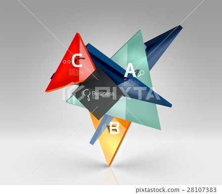 Vector 3d triangle abstract background - Stock Illustration [28107383 ...