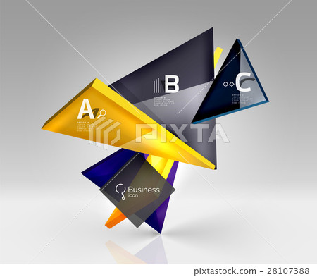 Vector 3d triangle abstract background - Stock Illustration [28107388 ...