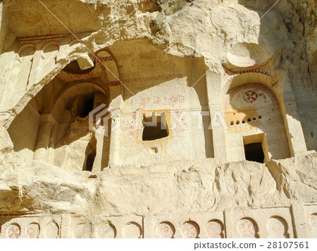 Volcanic cliffs and rock formations at Cappadocia 28107561