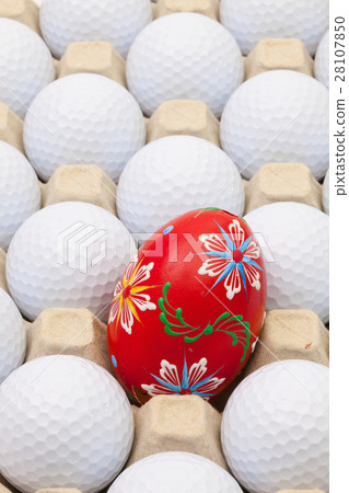 Golf balls in the box for eggs ,Easter decoration Golf balls in the box for eggs ,Easter decoration 28107850